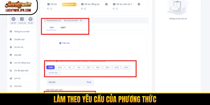 Làm theo yêu cầu của phương thức